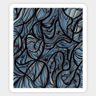 Abstract Blue Waves Sticker